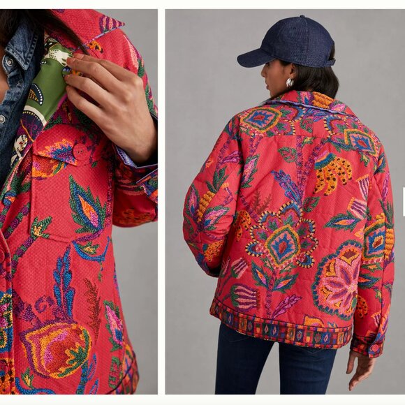 Farm Rio Mixed Prints Tapestry Reversible Jacket - Picture 8 of 15